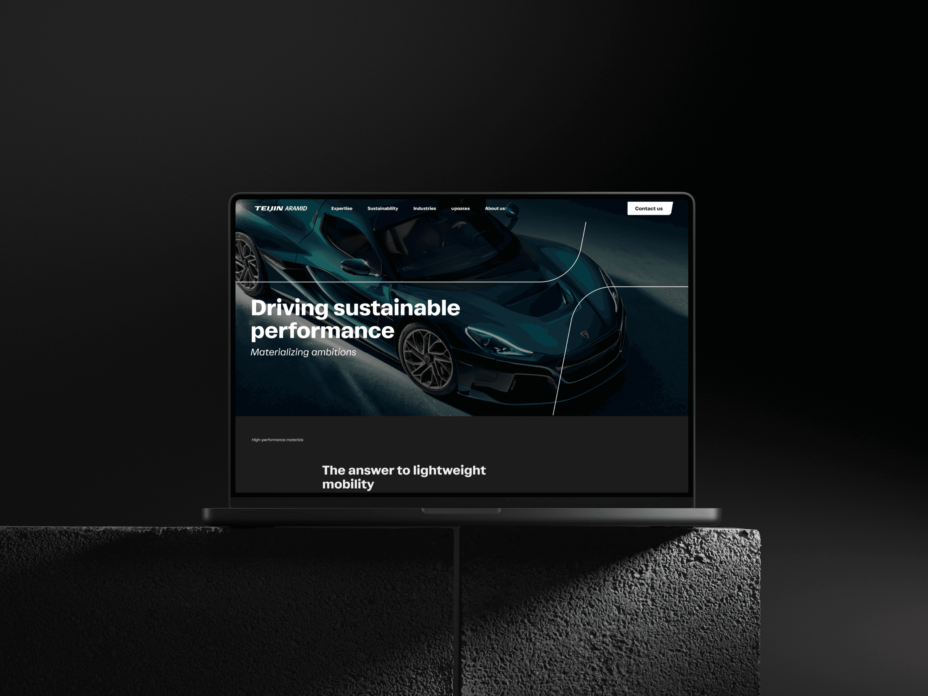 Teijin Aramid website mockup