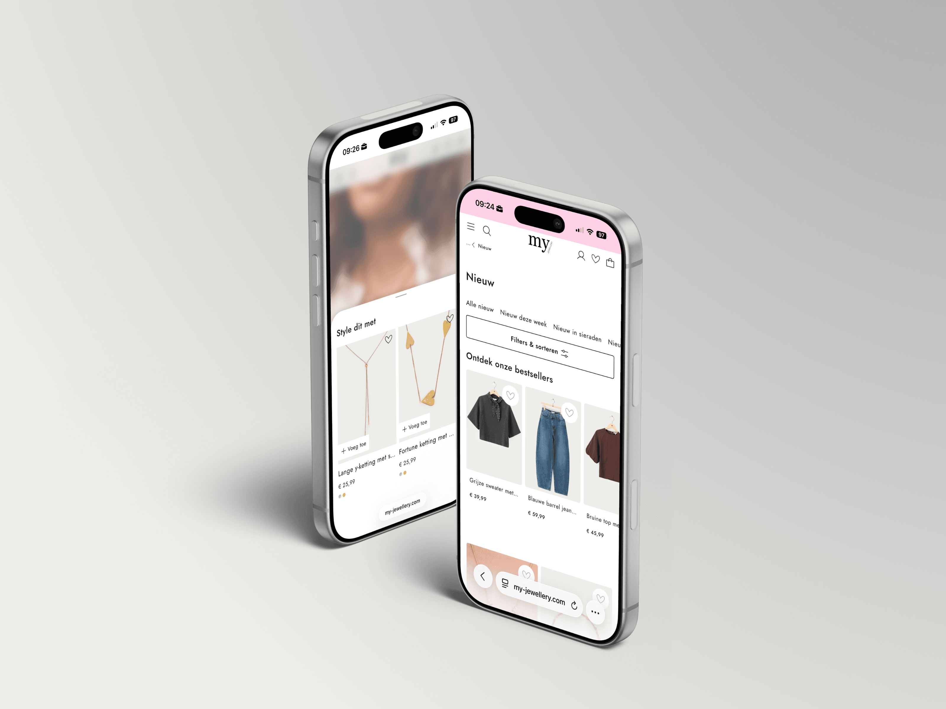 User Interface design of myjewellery website